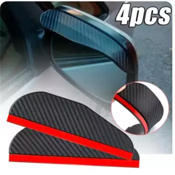 4 шт. Автомобильное боковое зеркало заднего вида, козырек от дождя и бровей, карбоновый вид, солнцезащитный козырек, защита от снега, защитный чехол от непогоды, автомобильные аксессуары чёрный