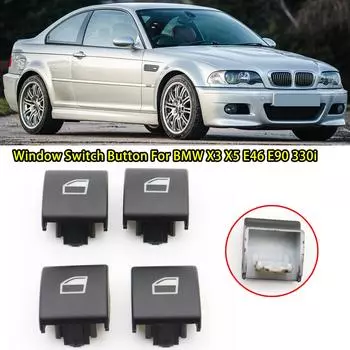 4 шт. автомобильные аксессуары, крышка кнопки включения стеклоподъемника для BMW 323i 325i 328i 330i 330xi 3 серии E46 X5 E53 X3 E83 61316902183 чёрный