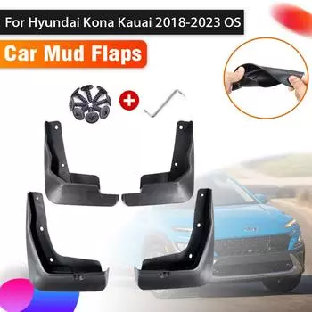 4 шт. автомобильные брызговики для Hyundai Kona аксессуары OS 2022 Kauai 2018 ~ 2023 авто брызговик переднее заднее крыло автомобиля