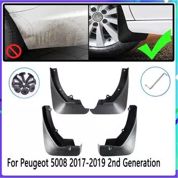 4 шт. автомобильные брызговики для Peugeot 5008 2017 2018 MK2 брызговики Fender брызговики авто