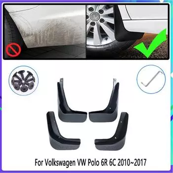 4 шт. автомобильные брызговики для Volkswagen VW Polo 6R 6C 2010 ~ 2017 брызговики Fender Auto Polo 6R 2010-2014