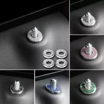 4 шт. Автомобильные дверные болты, крышка замка двери, алмазная декоративная отделка, кольцо, наклейка для Mercedes-Benz C-класса C200L GLC260 C260L красный