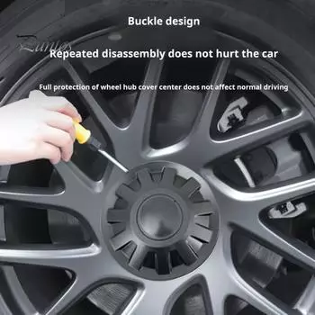 4 шт. автомобильные крышки ступицы колеса колпачки высокой прочности идеально подходят простая установка автомобильные крышки ступицы колеса запасные части для Tesla Model 3 2024 чёрный