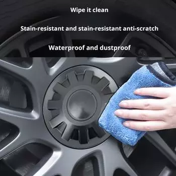 4 шт. автомобильные крышки ступицы колеса колпачки высокой прочности идеально подходят простая установка автомобильные крышки ступицы колеса запасные части для Tesla Model 3 2024 чёрный