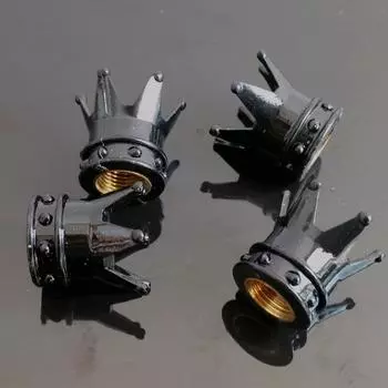 4 шт., автомобильные, мотоциклетные, колеса, шины, воздушные клапаны, крышки, стильные колпачки для клапанов шин, пылезащитные декоративные колпачки, черные внешние детали чёрный