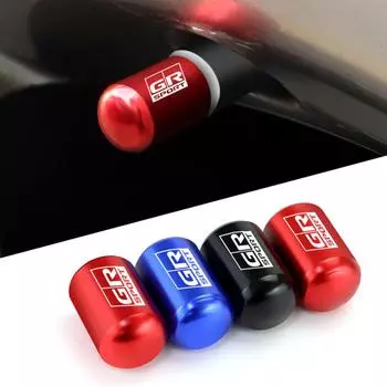 4 шт. автомобильные наклейки, универсальные колеса, шток шины, колпачки для воздушного клапана, аксессуары, чехол для GR Gazoo Racing, спортивный автомобиль, Стайлинг чёрный