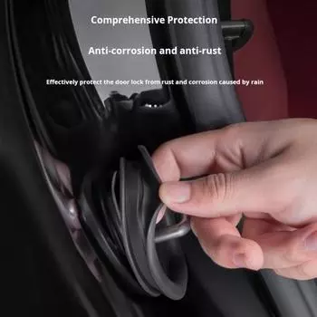 4 шт., автомобильные силиконовые дверные защелки, защитные чехлы, износостойкие, прочные, шумопонижающие, универсальный силикон чёрный