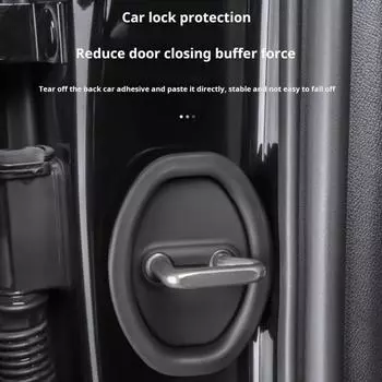4 шт., автомобильные силиконовые дверные защелки, защитные чехлы, износостойкие, прочные, шумоподавляющие, универсальные силиконовые защитные защелки, чехлы чёрный