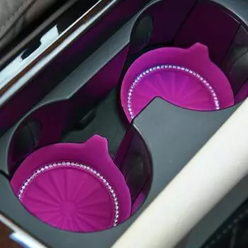 4 шт. автомобильный держатель для чашки, подставка под стакан, противоскользящая, устойчивая к воздействию воды и стразов, силикон синий