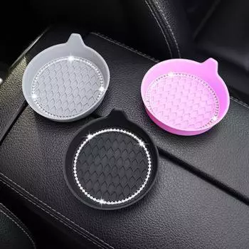 4 шт. Автомобильный держатель для стакана, подставка, противоскользящая, со стразами, водонепроницаемая, термобутылка для воды розовый