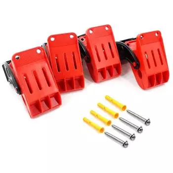 4 шт. автомобильный коврик для пола, зажим для чистки, крючок, зажим для мытья ковров, многофункциональный коврик для йоги, зажимные инструменты, авто... 4 Pcs красный