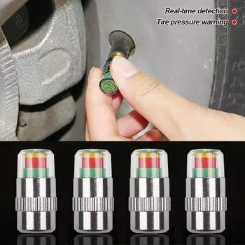 4 шт. Автомобильный монитор давления в шинах, манометр, индикатор, оповещение, контрольный датчик крышки клапана, внешний датчик обнаружения, индикатор давления в шинах