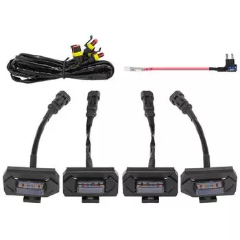 4 шт. автомобильный светодиодный светильник на решетке с разъемом Play, автомобильный светильник ширины IP67, водонепроницаемый, совместимый для спорта, бездорожья чёрный