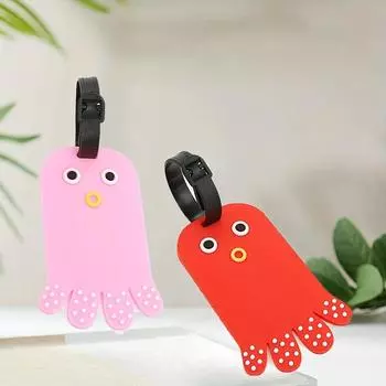 4 шт. багажная бирка ПВХ мягкая резиновая экологичная багажная бирка милый осьминог багажная бирка багажная бирка для проверки багажа 4pcs