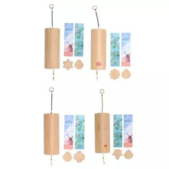 4 шт. бамбуковые колокольчики CADG Chord ретро декоративные уличные колокольчики для сада патио двора