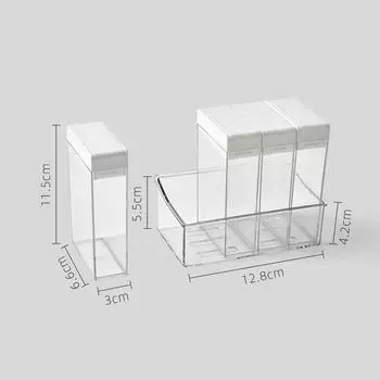 4 шт. баночки для специй с поддоном для хранения, органайзер для хранения продуктов, двойное отверстие для дозатора с крышками-шейкерами, кастрюли для приправ для шкафа