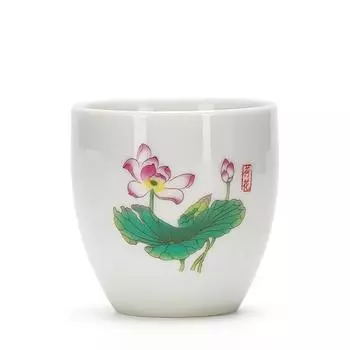 4 шт. Белая фарфоровая чашка для чая 145 мл, большая емкость, расписанная вручную, керамическая чаша для чая, дорожная чашка для медитации, китайский чайный набор