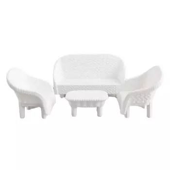 4 шт. Белый кукольный домик своими руками миниатюрная гостиная антикварный диван стол модель детская игрушка