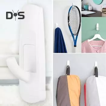 4 шт. бесследных больших хозяйственных крючка грузоподъемностью 2 кг самоклеящиеся простые в установке настенные крючки без повреждений белый