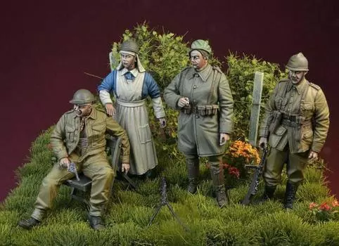 4 шт (без базы) для 1/35 Blitzkrieg Resin Figure Model Kit Miniature GK Unfolded Nekrased