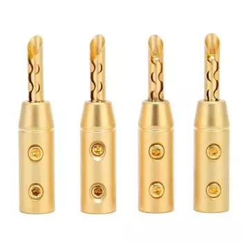 4 шт. BFA Banana Plug, латунные позолоченные открытые винтовые разъемы для акустических проводов для кабеля диаметром 7 мм