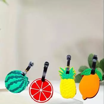 4 шт. бирки для багажа с пищевой тематикой из ПВХ для идентификации дорожного чемодана, прочные