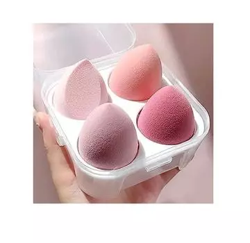4 шт., блендер для макияжа, косметическая слоеная губка для макияжа с коробкой для хранения, тональная пудра
