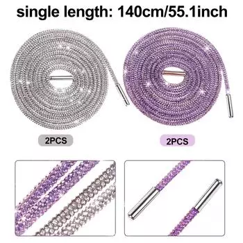 4 шт. блестящие шнурки 55 шнурки для обуви шнурки для обуви блестящие шнурки для обуви сменные блестящие круглые шнурки для обуви розовый