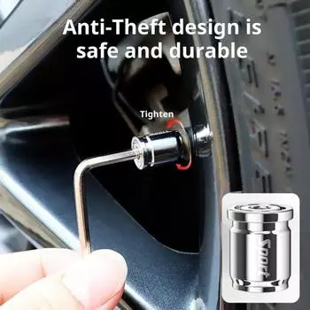 4 шт. блокирующие колпачки для стержней клапанов автомобильных шин, противоугонные крышки для стержней клапанов колес с резиновым уплотнением, универсальные чехлы для воздушных стержней шин серебряный