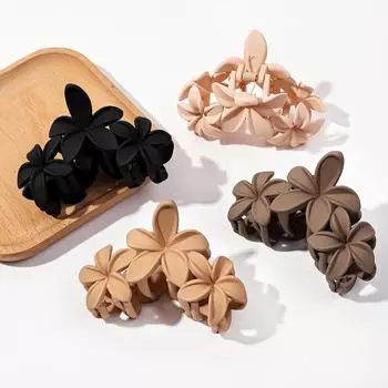 4 шт. Большие цветочные заколки для волос смешанных цветов, не скользят, не повреждают, модные заколки для женщин и девочек, тонкие густые вьющиеся волосы Size fits all