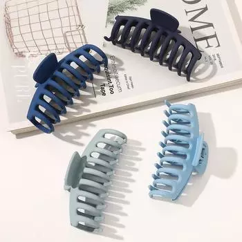 4 шт. Большие синие заколки-крабы для волос, Очень большие банановые заколки с сильной фиксацией для тонких густых волос для женщин, 4,3 дюйма, Нескользящая заколка-краб All yards