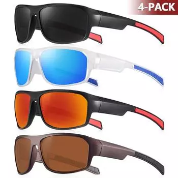 4 шт. большие солнцезащитные очки для велоспорта для мужчин, для спорта на открытом воздухе, походов, рыбалки, солнцезащитные очки для мужчин, для вождения, путешествий, солнцезащитные очки UV400 other