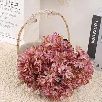 4 шт., большие винтажные сушеные гортензии, шелковые искусственные цветы, искусственные цветы, свадебные украшения для церемонии, центральные украшения, цветочная композиция белый