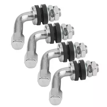 4 шт. болта под углом 90 градусов в хромированных металлических стержнях вентилей для бескамерных шин, L-образные стержни вентилей для автомобильных шин, автомобильные аксессуары