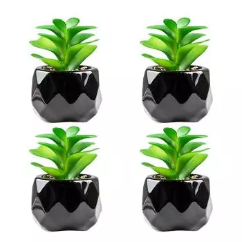 4 шт. Бонсай с низким уровнем ухода, легко моется и долговечен, искусственные суккулентные растения, суккуленты
