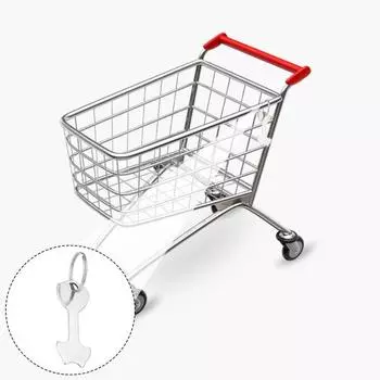 4 шт. брелок-жетон для галстука, титановая стальная тележка для покупок, портативный кулон в виде монеты, металлический рычаг D