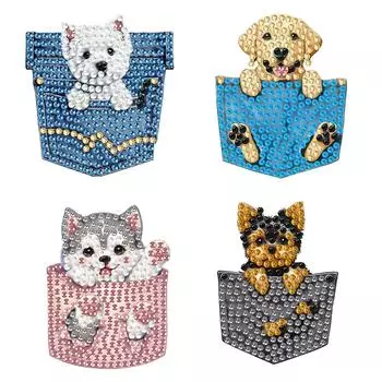 4 шт. брошь с алмазной росписью, праздничный бант, стразы, хрустальные булавки, брошь с алмазной росписью, комплект украшений для свадебной вечеринки, подарок XZ001