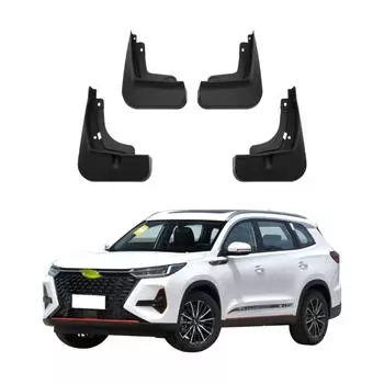 4 шт. Брызговики для автомобиля, грязезащитные щитки, брызговики, автомобильные брызговики, совместимые с Chery tiggo 8 PRO 2020 2021 2022 2023 2024 QR-06 чёрный