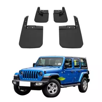 4 шт. Брызговики для автомобиля, грязезащитные щитки, брызговики, автомобильные брызговики, совместимые с Jeep Wrangler Sahara JL 2019 2020 2021 2022 JP-05 чёрный