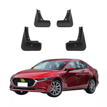 4 шт. Брызговики для автомобиля, Защитные щитки от брызг, Грязезащитные щитки, Автомобильные брызговики, Совместимые с Mazda 3 Axela BP 2019 2020 2021 2022 MZ-02 чёрный