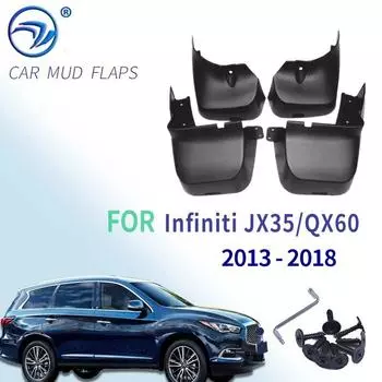 4 шт. Брызговики для Infiniti JX35 QX60 2013-2018 Брызговики Брызговики Fender Передние и задние брызговики 2014 2015 2016 2017 2013-2018