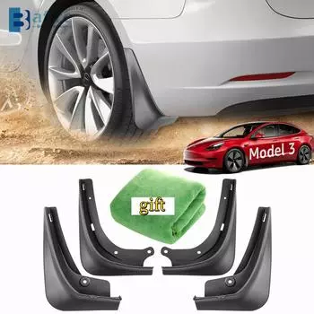 4 шт. брызговики для Tesla Model 3 2017 2018 2022 2023 передние и задние брызговики крыло Matte black Model 3