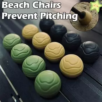 4 шт. чехла для ножек стула Moon Chair, защитные накладки на ноги для стульев для кемпинга, стабилизирующие резиновые накладки на ножки для стульев для кемпинга на открытом воздухе. чёрный