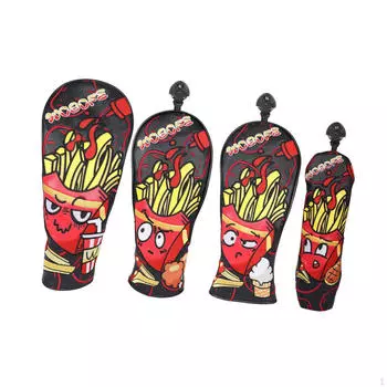 4 шт. чехлы для клюшек для гольфа деревянные чехлы для тренировок чёрный