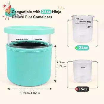 4 шт. чехлы для стаканчиков для мороженого для Ninja NC501 Pints многоразовые неопреновые чехлы предотвращают конденсацию нескользящие чехлы для стаканчиков 16/24 унции аксессуары для мороженого S