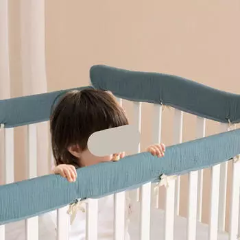 4 шт. чехлы на бортики детской кроватки для малышей младенцев новорожденных зеленый Green