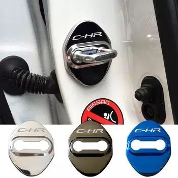 4 шт., чехол для дверного замка для Toyota C-HR CHR 2018 2019 2020, аксессуары, защитный чехол с логотипом дверного замка, эмблемы серебряный
