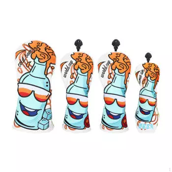 4 шт. чехол для головы клюшки для гольфа, деревянный чехол для кия, защитный чехол из водонепроницаемого полиуретана White Green