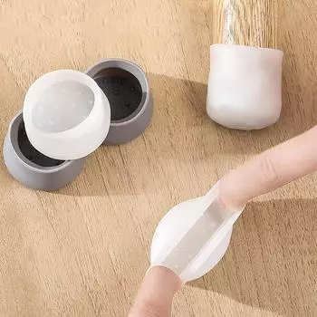 4 шт., чехол для ног стула, коврик для ног стола и стула, силиконовый нескользящий бесшумный чехол для ног стола, обеденный стул, мебельный коврик для ног стола, защищает ноги 4PCS3.2*3.2 серый