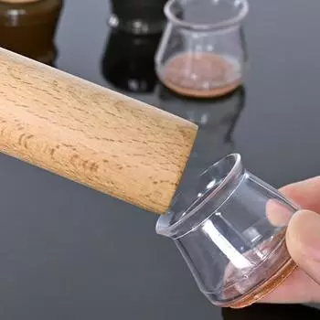 4 шт. Чехол для ножек стульев и столов, защитный чехол для пола с войлочным дном, силиконовые колпачки для стульев, прозрачный чехол для ножек мебели